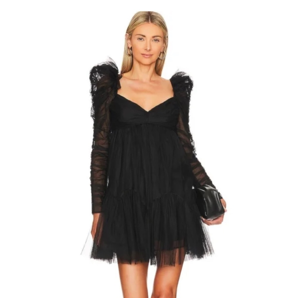 NWT Zimmermann Long Sleeved Rouched babydoll mini dress